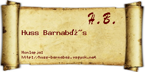 Huss Barnabás névjegykártya