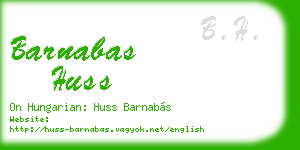 barnabas huss business card